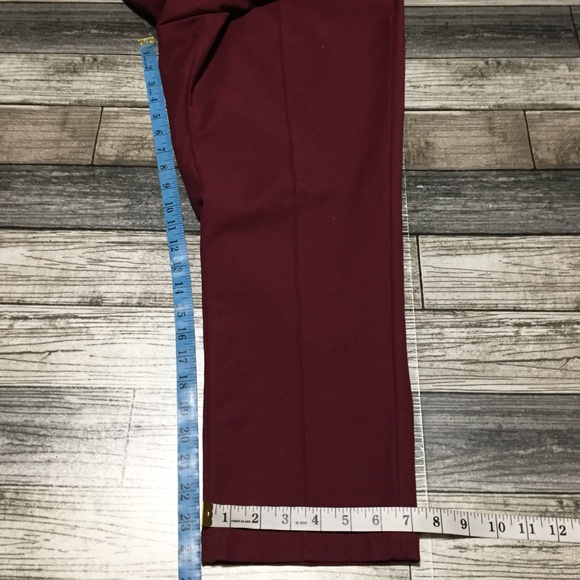 Lands End High Rise Pants Women’s 12P Burgundy (Inseam 24.5) Stretch - Picture 2 of 8